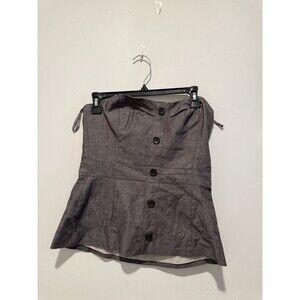 Banana Republic Strapless Buttom Down Peplum Top Gray Size 6